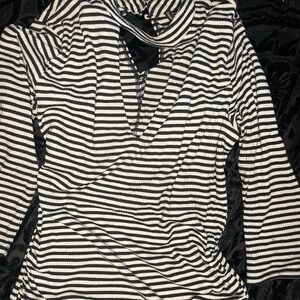 Striped Black and White Women's Top
